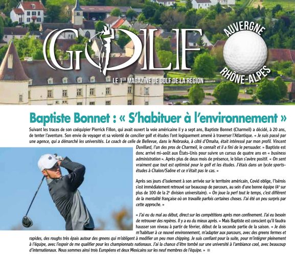 BONNET - Golf Magazine Isere nov. 2020