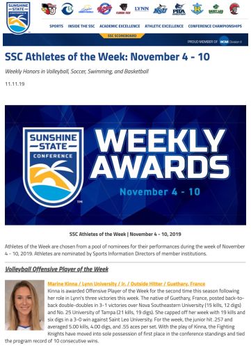 SSC Offensive Player of the Week