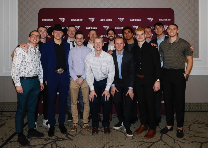 Banquet des athlètes de l'université, avec l'équipe de natation