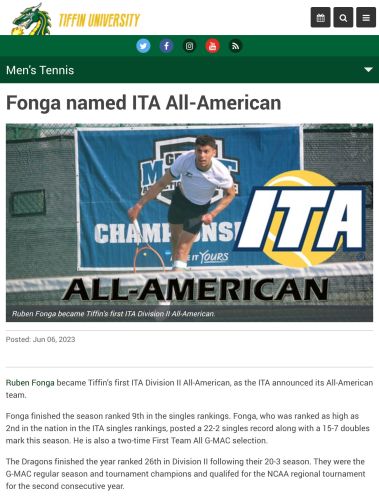Ruben Fonga nommé ITA All-American